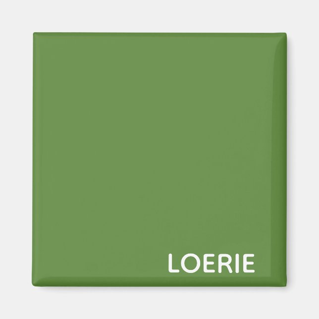 Loerie green colour name magnet (Front)