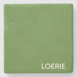 Loerie green colour name stone coaster