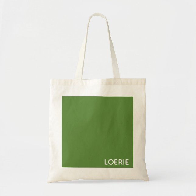 Loerie green colour name tote bag (Front)