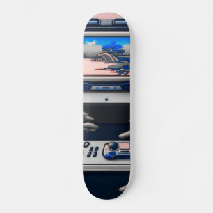 【lofi-art】和風 ビンテージ レトロ ネオ浮世絵盆栽アート:サイバーパンク スケートボード skateboard