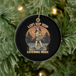 Lofi hip hop chillhop music ceramic ornament