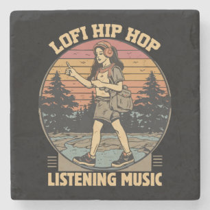Lofi hip hop chillhop music stone coaster