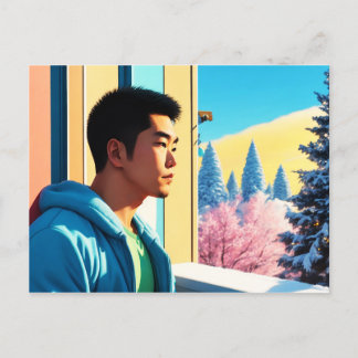 Lofi Winter Holiday Hunk 03 Postcard