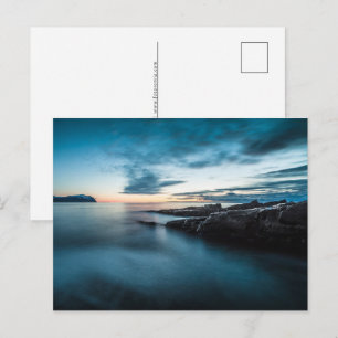 Lofoten Coast Blue Hour Holiday Postcard