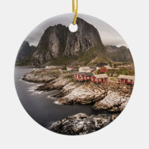 Lofoten Fishing Village Hamnoya Ceramic Ornament