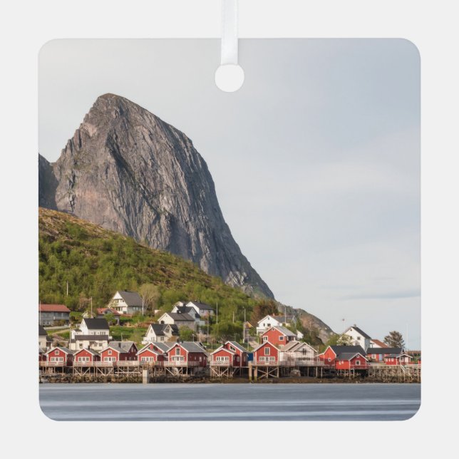 Lofoten Fishing Village - Norway Metal Tree Decoration (Front)