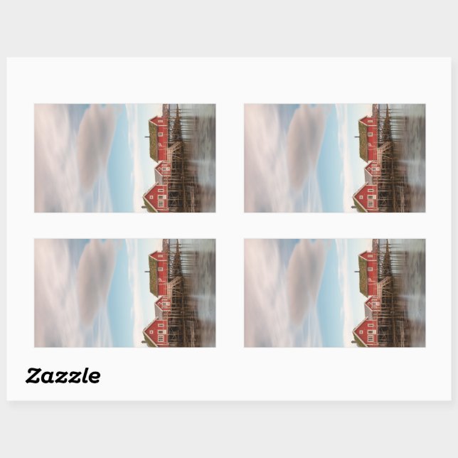 Lofoten Fishing Village - Norway Rectangular Stick Sticker (Sheet)