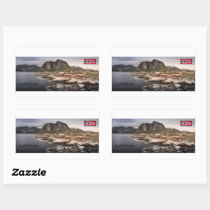 Lofoten Fishing Village Souvenir Rectangular Sticker