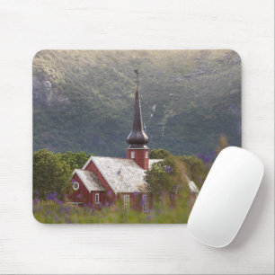 Lofoten Islands Flakstad Church Mouse Pad