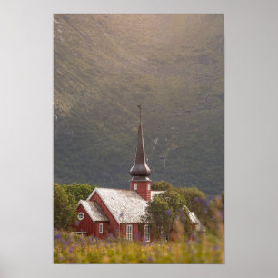 Lofoten Islands Flakstad Church Poster