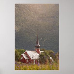 Lofoten Islands Flakstad Church Poster