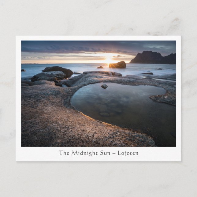 Lofoten Islands Midnight Sun Postcard (Front)