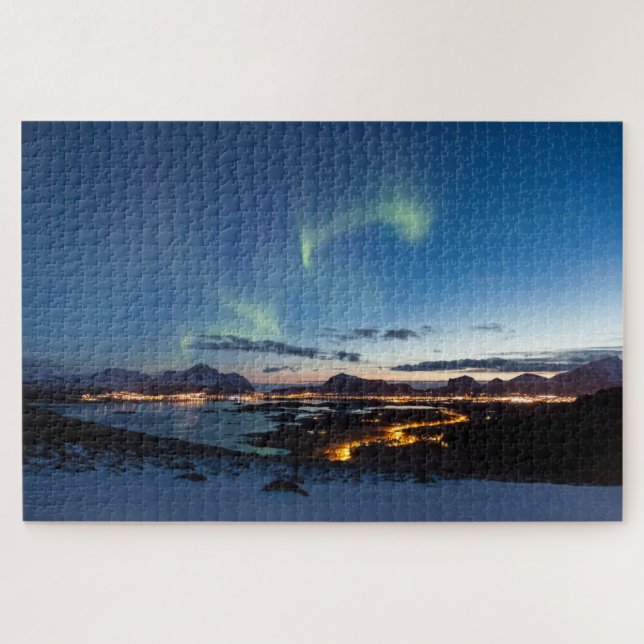 Lofoten Islands Northern Lights Jigsaw Puzzle (Horizontal)