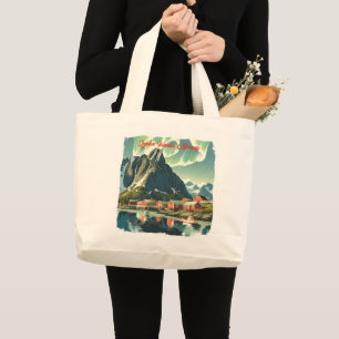 Lofoten Islands, Norway: Iconic Destinations Large Tote Bag