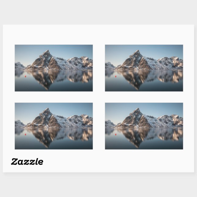Lofoten Mountain Rectangular Sticker (Sheet)