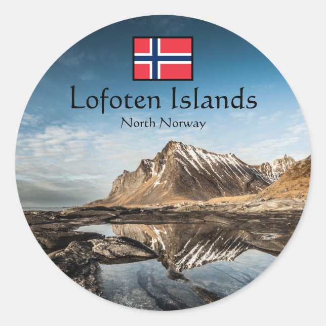 Lofoten North Norway Classic Round Sticker (Front)