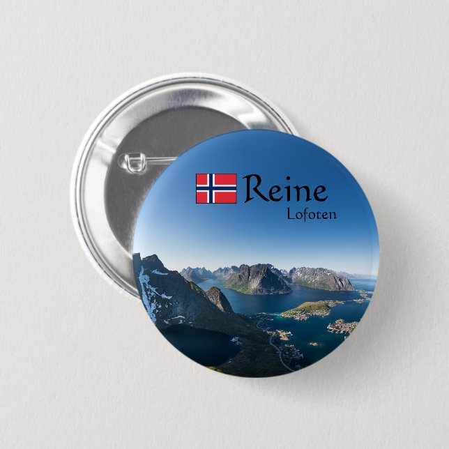 Lofoten Norway 6 Cm Round Badge (Front & Back)
