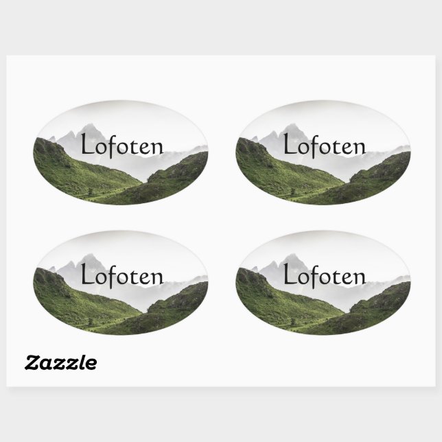 Lofoten Norway Oval Sticker (Sheet)