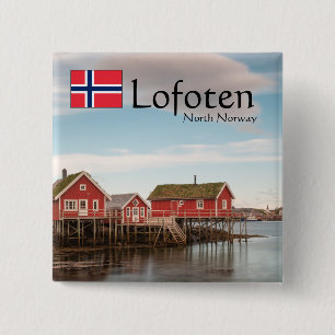 Lofoten Norway Souvenir 15 Cm Square Badge