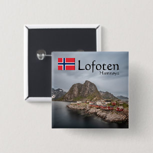 Lofoten Norway Souvenir 15 Cm Square Badge