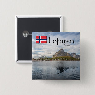 Lofoten Norway Souvenir 15 Cm Square Badge