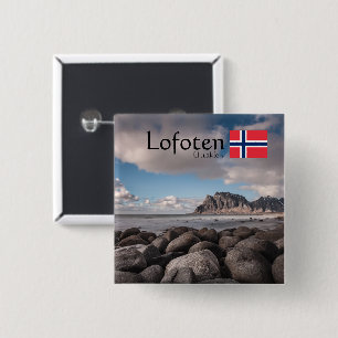 Lofoten Uttakleiv Souvenir 15 Cm Square Badge