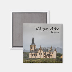 Lofoten Vagan Church Souvenir Magnet