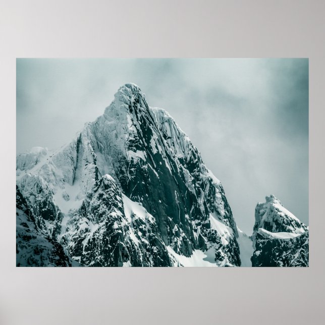 Lofoten Winter Mountain Nature Photo Poster (Front)