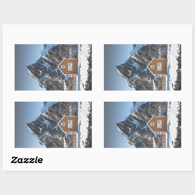 Lofoten Yellow Cabin Rectangular Sticker (Sheet)