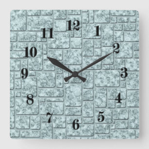Loft, grey-blue square wall clock