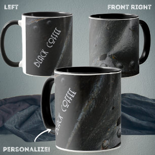 Loft style minimalist black metal mug