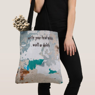 Loft style old painted brick wall tote bag