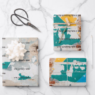 Loft style old painted brick wall  wrapping paper sheet