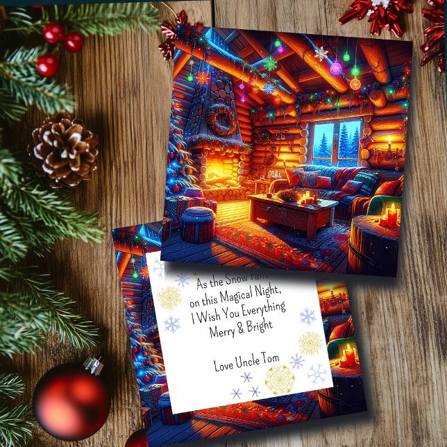  Log Cabin and Warm Fireplace on Christmas Eve (Creator Uploaded)