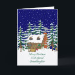 Log Cabin Christmas Granddaughter Holiday Card<br><div class="desc">card</div>