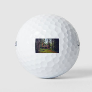 Log Cabin Cottage House Home Finland Landscape Golf Balls