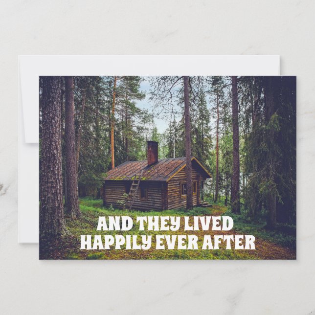 LOG CABIN HAPPILY EVER AFTER WEDDING INVITATIONS (Front)