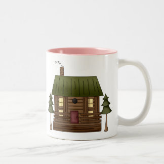 Log Cabin Home Two-Tone Coffee Mug
