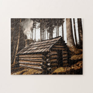 LOG CABIN IN THE WOODS JIGSAW PUZZLE