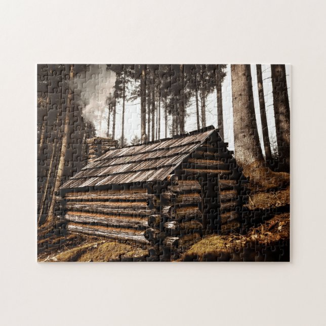 LOG CABIN IN THE WOODS JIGSAW PUZZLE (Horizontal)