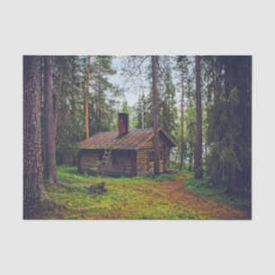 Log Cabin in Woods Decoupage Tissue Paper