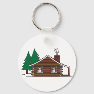 Log Cabin Key Ring