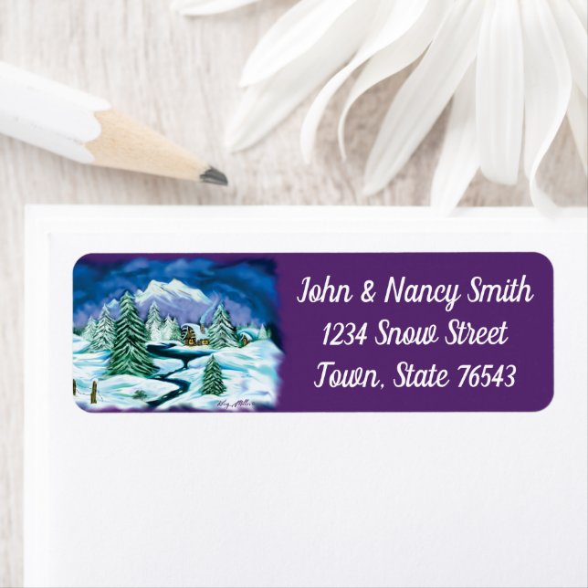 Log Cabin Label Return Address Label (Insitu)