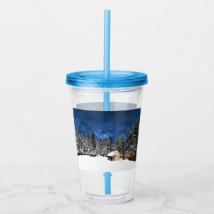 Log Cabin Mountain View Acrylic Tumbler