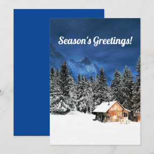 Log Cabin Mountain View Holiday Card