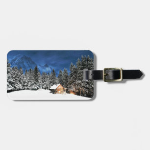 Log Cabin Mountain View Luggage Tag
