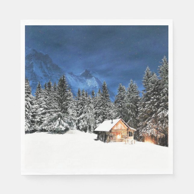 Log Cabin Mountain View Napkin (Front)