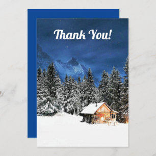 Log Cabin Mountain View Thank You Card