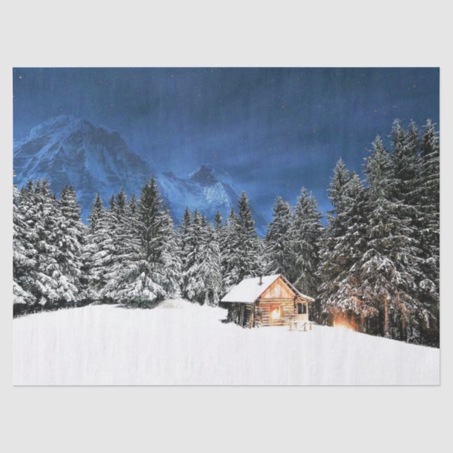 Log Cabin Mountain View Tissue Paper (Front)