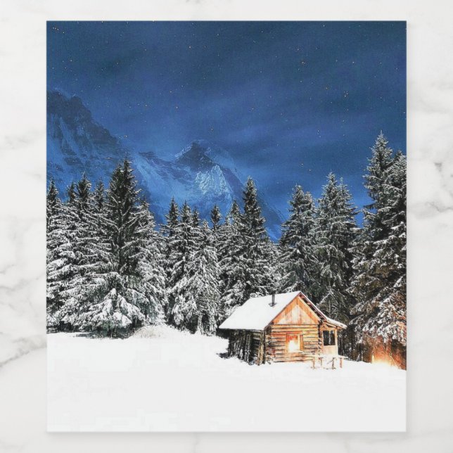 Log Cabin Mountain View Wine Label (Single Label)